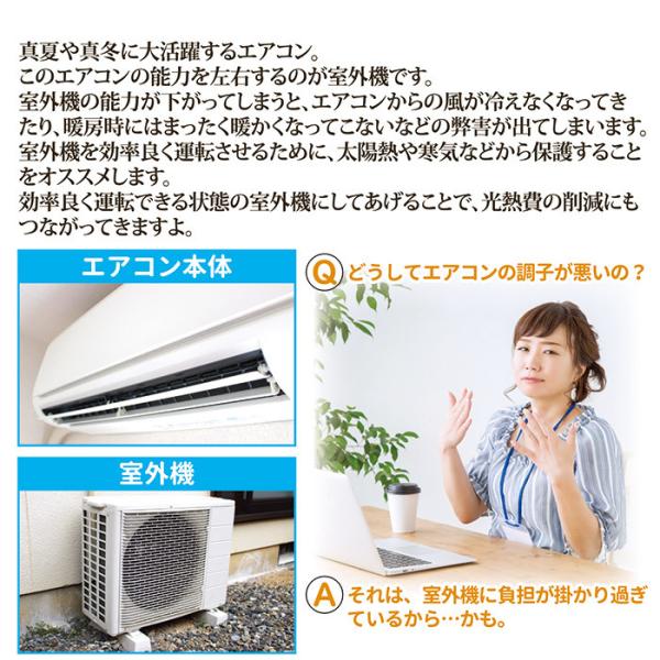 室外機カバー 日よけ アルミシート 日除け 効果 遮熱 太陽熱 直射日光 反射 エアコン 簡単 冷房 暖房 負担軽減 電気代節約 節電 夏 冬 【納期A】【gto-812921】