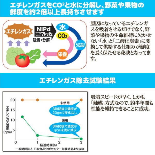 鮮度 長持ち 維持 冷蔵庫 野菜室 果物 フルーツ 新鮮 保存 チルドルーム 日本製 傷み防止 防カビ エチレンガス 除去 吸着 分解 家庭 業務 【納期A】【gto-870374】