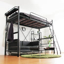 ロフトベット コンセント付き 宮棚つき 大人 対応 耐荷重 丈夫 安心 安全 おしゃれ はしご 梯子 パイプベッド ベッド ベット グリーン 緑 黒 白 【納期E】【ht70-94】