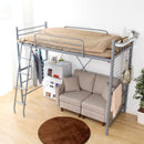 ロフトベット コンセント付き 宮棚つき 大人 対応 耐荷重 丈夫 安心 安全 おしゃれ はしご 梯子 パイプベッド ベッド ベット グリーン 緑 黒 白 【納期E】【ht70-94】