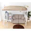 ロフトベット コンセント付き 宮棚つき 大人 対応 耐荷重 丈夫 安心 安全 おしゃれ はしご 梯子 パイプベッド ベッド ベット グリーン 緑 黒 白 【納期E】【ht70-94】