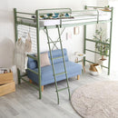 ロフトベット コンセント付き 宮棚つき 大人 対応 耐荷重 丈夫 安心 安全 おしゃれ はしご 梯子 パイプベッド ベッド ベット グリーン 緑 黒 白 【納期E】【ht70-94】