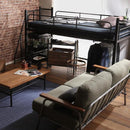 ロフトベッド 階段 ハイタイプ ロータイプ 切り替え 高さ変更 調節 調整 階段式 スチール パイプベッド 2段ベッド  宮棚 コンセント メッシュ 頑丈 丈夫 大人 【納期E】【ht70-95】