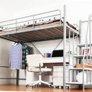 ロフトベッド 階段 ハイタイプ ロータイプ 切り替え 高さ変更 調節 調整 階段式 スチール パイプベッド 2段ベッド  宮棚 コンセント メッシュ 頑丈 丈夫 大人 【納期E】【ht70-95】