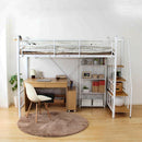 ロフトベッド 階段 ハイタイプ ロータイプ 切り替え 高さ変更 調節 調整 階段式 スチール パイプベッド 2段ベッド  宮棚 コンセント メッシュ 頑丈 丈夫 大人 【納期E】【ht70-95】