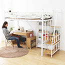 ロフトベッド 階段 ハイタイプ ロータイプ 切り替え 高さ変更 調節 調整 階段式 スチール パイプベッド 2段ベッド  宮棚 コンセント メッシュ 頑丈 丈夫 大人 【納期E】【ht70-95】