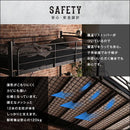 ロフトベッド 階段 ハイタイプ ロータイプ 切り替え 高さ変更 調節 調整 階段式 スチール パイプベッド 2段ベッド  宮棚 コンセント メッシュ 頑丈 丈夫 大人 【納期E】【ht70-95】