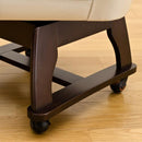 ダイニングチェア  回転 椅子 一人掛け ソファ風 キャスター付き 肘付き ひじ掛け 北欧 木製 フェイク レザー 合皮 おしゃれ シンプル ゆったり 座れる 【納期B】【htl01dbr】