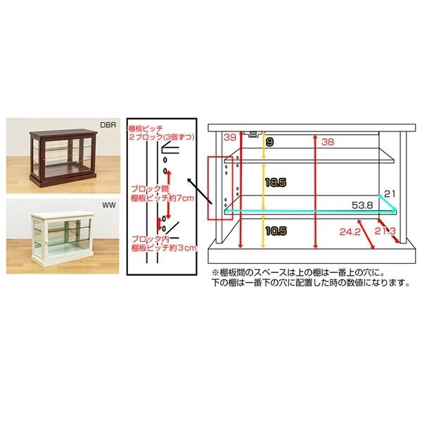 コレクションケース 背面鏡 ミラー 小さめ 小さいサイズ コレクションラック 棚 扉あり ワイド 横型 フィギュア 模型 おもちゃ フィギュアケース 【納期B】【itc60】