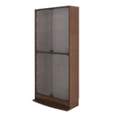 コレクションラック ディスプレイ ケース 両開き 白 ホワイト 黒 ブラック ロック式 巾木避け 【納期C】【jea-cr-t8329】