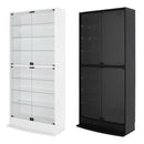 コレクションラック ディスプレイ ケース 両開き 白 ホワイト 黒 ブラック ロック式 巾木避け 【納期C】【jea-cr-t8329】