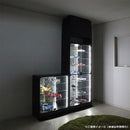 コレクションケース 引き戸 ハイタイプ おしゃれ 白 黒 ディスプレイラック 【納期C】【jea-cr-th8329】