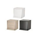 キューブボックス フラップ扉 収納ボックス 木製 カラーボックス 1段 収納 棚 おしゃれ 北欧 木目 モダン 白 ホワイト 黒 ブラック モノトーン 組み合わせ 自在 【納期C】【jea-cub-t35f】