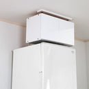 冷蔵庫用上置き 収納 棚 冷蔵庫用 つっぱり 突っ張り 転倒防止 耐震 防災 地震対策 収納棚 上置き棚 食器棚 本棚 戸棚 ドア 扉 ホワイト 白 シルバー おしゃれ 【納期C】【jea-ibj-60h】