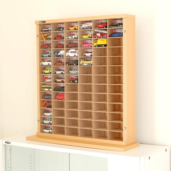 ミニカー 収納 棚 おしゃれ トミカ 収納棚 収納ケース 収納ボックス 箱ごと 大量 ディスプレイラック コレクションケース 壁寄せ アクリル 扉 見せる収納 日本製 【納期C】【jea-mcd-78】