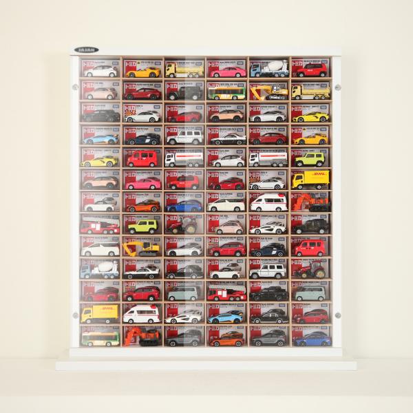 ミニカー 収納 棚 おしゃれ トミカ 収納棚 収納ケース 収納ボックス 箱ごと 大量 ディスプレイラック コレクションケース 壁寄せ アクリル 扉 見せる収納 日本製 【納期C】【jea-mcd-78】