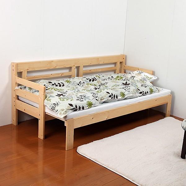 ソファベッド シングル すのこ 天然木 ソファーベッド マットレス付 スノコベッド コンパクト 【納期C】【jea-sfb-200m】