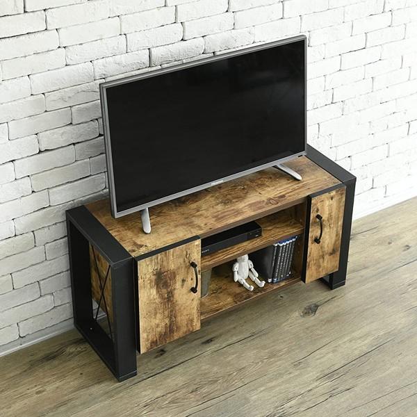 テレビ台 木目 アイアン 鉄製 TVボード 扉 取っ手 【納期A】【jkp-fbr-0001】