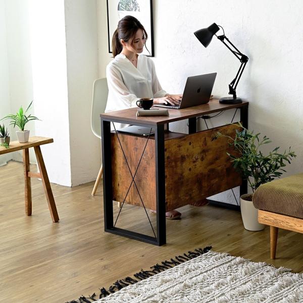 デスク 机 おしゃれ ビンテージ風 引き出し付き 【納期A】【jkp-fbr-0002】
