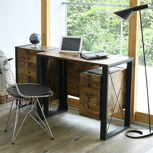 デスク 机 おしゃれ ビンテージ風 引き出し付き 【納期A】【jkp-fbr-0002】