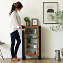 コレクションラック 収納棚 ガラス扉 カフェ風 ビンテージ調 おしゃれ 【納期A】【jkp-fbr-0004】