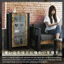 コレクションラック 収納棚 ガラス扉 カフェ風 ビンテージ調 おしゃれ 【納期A】【jkp-fbr-0004】