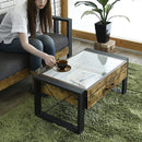 センターテーブル ローテーブル リビング ガラス天板 見せる収納 コレクションテーブル おしゃれ ビンテージ風 【納期A】【jkp-fbr-0005】