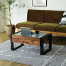 センターテーブル ローテーブル リビング ガラス天板 見せる収納 コレクションテーブル おしゃれ ビンテージ風 【納期A】【jkp-fbr-0005】