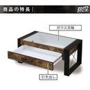 センターテーブル ローテーブル リビング ガラス天板 見せる収納 コレクションテーブル おしゃれ ビンテージ風 【納期A】【jkp-fbr-0005】