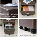 デスクワゴン チェスト キャスターつき 引き出し 収納棚 A4サイズ対応 収納可能 棚 シンプル おしゃれ ワイド ワゴン シック 落ち着いた メンズライク 取っ手 【納期A】【jkp-fwd-0008】