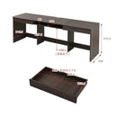 デスク 机 ワイド 作業台 勉強机 横長 オフィス 書斎 パソコンテーブル PC 事務所 背面収納 配線 コード 壁寄せ 壁付け 引き出し 180cm 190cm 200cm 210cm 幅 【納期A】【jkp-fwd-wideset】