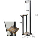 姿見鏡 スタンドミラー 全身 鏡 細い 高さ 160cm スリム コンパクト 省スペース ビンテージ風 ブルックリン カフェ風 おしゃれ レトロ 北欧 木目 棚 ラック 【納期A】【jkp-kks-0020】