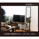 姿見鏡 スタンドミラー 全身 鏡 細い 高さ 160cm スリム コンパクト 省スペース ビンテージ風 ブルックリン カフェ風 おしゃれ レトロ 北欧 木目 棚 ラック 【納期A】【jkp-kks-0020】