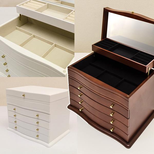ジュエリーケース 木製 おしゃれ 収納 アクセサリーボックス 宝石箱 ジュエリーボックス アクセサリーケース 入れ物 アクセ 収納箱 引き出し 蓋 【納期B】【jmc210】