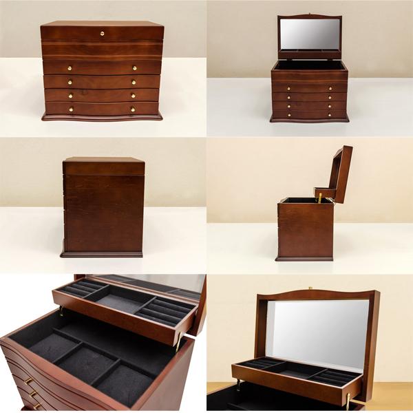 ジュエリーケース 木製 おしゃれ 収納 アクセサリーボックス 宝石箱 ジュエリーボックス アクセサリーケース 入れ物 アクセ 収納箱 引き出し 蓋 【納期B】【jmc210】