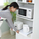 レンジボード レンジラック 幅60 奥行40 おしゃれ レンジ台 食器棚 スリム 北欧 ホワイト 白 ガラス扉 スライドレール レンジ棚 収納 可動棚 シンプル すっきり 【納期A】【jp-fap-0016】