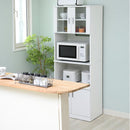 レンジボード レンジラック 幅60 奥行40 おしゃれ レンジ台 食器棚 スリム 北欧 ホワイト 白 ガラス扉 スライドレール レンジ棚 収納 可動棚 シンプル すっきり 【納期A】【jp-fap-0016】