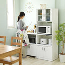 レンジボード レンジラック 幅60 奥行40 おしゃれ レンジ台 食器棚 スリム 北欧 ホワイト 白 ガラス扉 スライドレール レンジ棚 収納 可動棚 シンプル すっきり 【納期A】【jp-fap-0016】