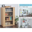 ディスプレイラック コレクションラック フィギュアケース ガラス扉 収納ラック 棚 キャビネット リビング 白 ホワイト ナチュラル 木目 ロータイプ 北欧 カフェ 【納期A】【jp-fr-046】