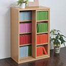 本棚 スライド おしゃれ 棚 オープンラック シンプル 北欧 木目 柄 白 ホワイト 前後 2列 可動棚 小さい コンパクト スリム 省スペース リビング 収納 おすすめ 【納期A】【jp-fr-049】