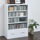 ガラスキャビネット 引き出し付き シンプル コンパクト 小さい 収納棚 収納ラック ディスプレイ コレクションケース おしゃれ ホワイト 白 木目 北欧 ガラス扉 【納期A】【jp-fr-050】