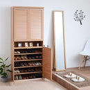 シューズボックス 靴箱 シューズラック 2個セット ルーバー扉 通気性 玄関収納 下駄箱 おしゃれ ナチュラル 縦 重ねられる 上に積める 縦置き 横並べ シンプル 【納期A】【jp-sgt-0102set】