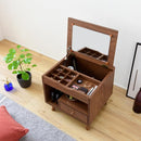 ドレッサー 鏡 ミラー 収納スペース 大容量 引き出し テーブル デスク 机 コンパクト 省スペース 小さい ミニ かわいい おしゃれ 収納 棚 木目 北欧 1人暮らし 【納期A】【jpk-fap-0012】