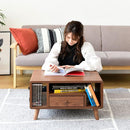 リビングテーブル センターテーブル ローテーブル オープンラック 引き出し コンパクト 省スペース 小さい ミニ かわいい おしゃれ 収納 棚 木目 北欧 1人暮らし 【納期A】【jpk-fap-0013】