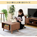 リビングテーブル センターテーブル ローテーブル オープンラック 引き出し コンパクト 省スペース 小さい ミニ かわいい おしゃれ 収納 棚 木目 北欧 1人暮らし 【納期A】【jpk-fap-0013】