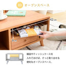 リビングテーブル センターテーブル ローテーブル オープンラック 引き出し コンパクト 省スペース 小さい ミニ かわいい おしゃれ 収納 棚 木目 北欧 1人暮らし 【納期A】【jpk-fap-0013】