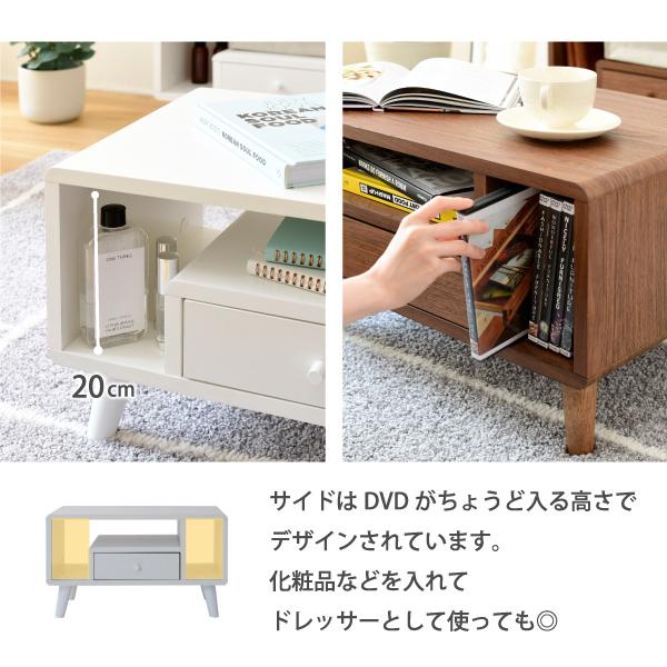リビングテーブル センターテーブル ローテーブル オープンラック 引き出し コンパクト 省スペース 小さい ミニ かわいい おしゃれ 収納 棚 木目 北欧 1人暮らし 【納期A】【jpk-fap-0013】