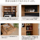 食器棚 キッチンボード 北欧 レンジ台 90cm幅 おしゃれ 収納棚 キッチン収納 スライドレール ナチュラル デザイン 木目 引き出し ガラス扉 大容量 コンセント 【納期A】【jpk-fap-0018】