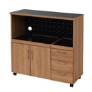 キッチンカウンター 幅90cm キッチンワゴン キャスター付き おしゃれ 北欧 仕切り コンパクト 北欧 レンジ台 食器棚 スライドレール 家電 炊飯器 コンセント付き 【納期A】【jpk-fap-0030】