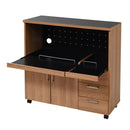 キッチンカウンター 幅90cm キッチンワゴン キャスター付き おしゃれ 北欧 仕切り コンパクト 北欧 レンジ台 食器棚 スライドレール 家電 炊飯器 コンセント付き 【納期A】【jpk-fap-0030】